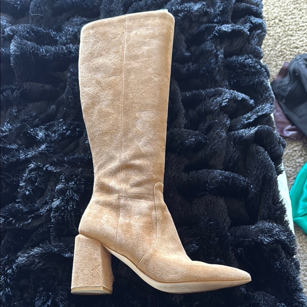 Stuart Weitzman Tan Suede Knee-High Boots - Picture 2 of 12
